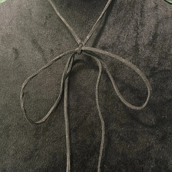 Faux Suede Double String Beaded w Bow Hanging Long Necklace‎ Tiny Arrow Accents - Picture 5 of 7